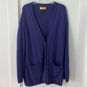 St John SoCa Cashmere Blend Purple Cardigan Size S